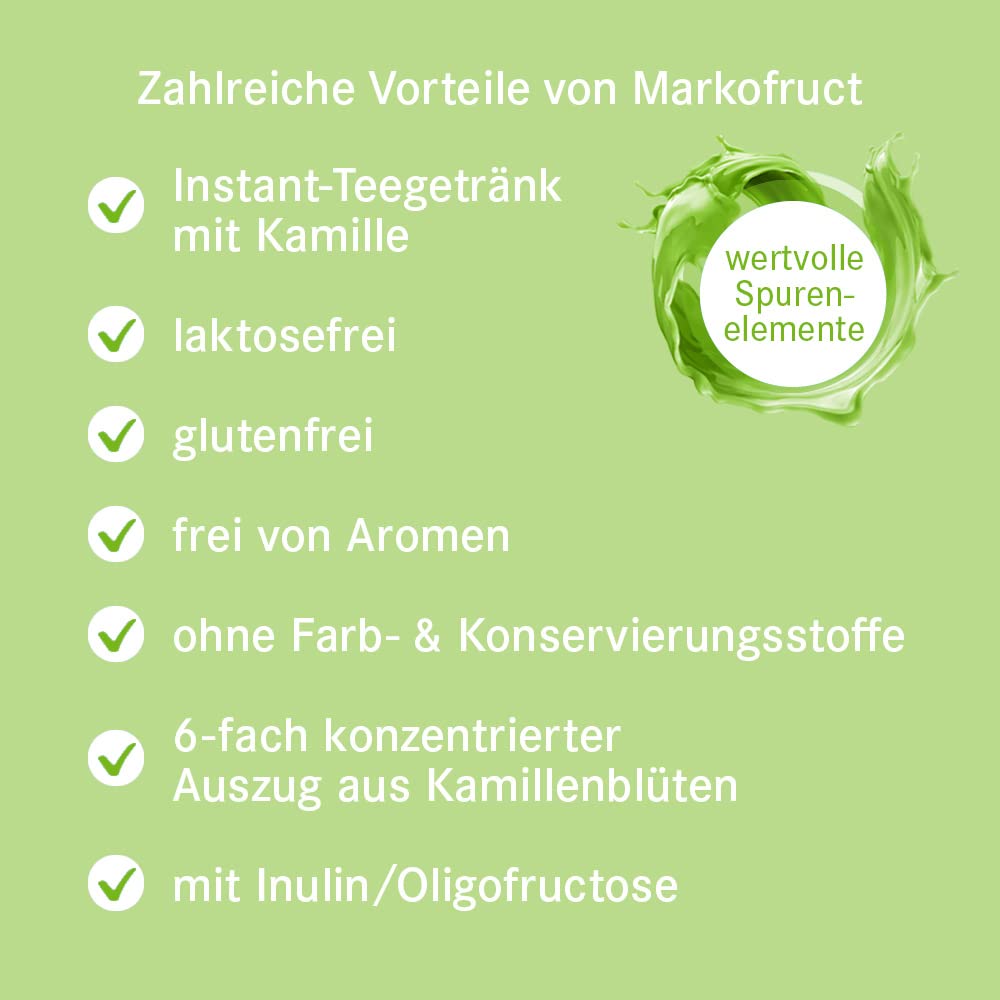 Pascoe Markofruct: Instant-Teegetränk mit Inulin, Oligofructose und Kamille - Kamille unterstützt das Wohlbefinden im Magen-Darm-Trakt - 30x6 g