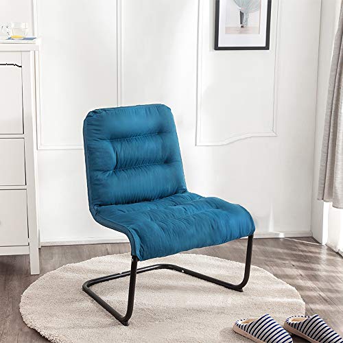 Sillón metal moderno con cojín azul miniatura 2