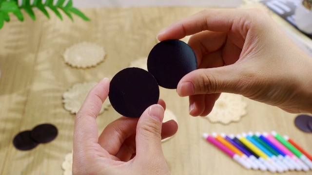 Kit 104 Pzs Imán Mandala Madera DIY para Decorar Refrigerador miniatura 7