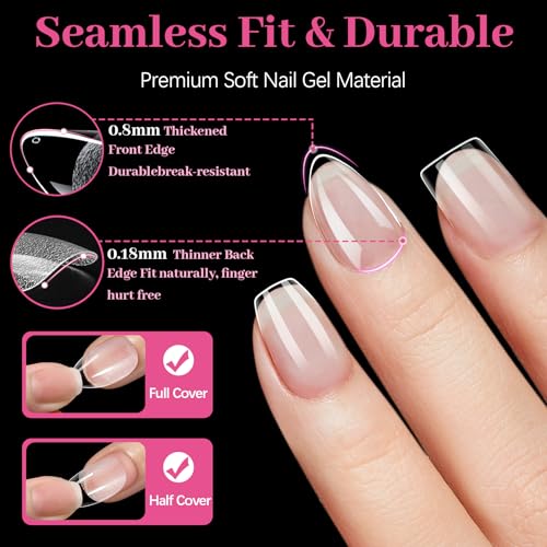 Image of 450 Pcs Extra Short Almond Coffin Square Nail Tips