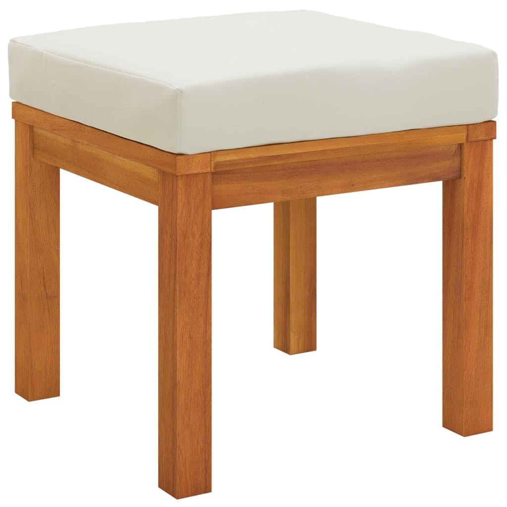 Taboret ogrodowy z poduszką 2 szt. 40 x 40 x 42 cm lite drewno