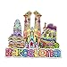 Aimant de réfrigérateur 3D Barcelone Espagne souvenir de voyage, cadeau magnétique pour réfrigérateur