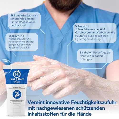 Premium Handcreme – Feuchtigkeitscreme für trockene, rissige oder gereizte Hände mit Shea Butter & Hyaluronsäure, nicht fettend & schnell einziehend – Bild 4