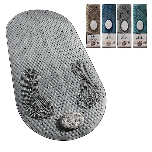 1 Bath Mat Pumice Stone Shower Rug Anti Slip Tub Exfoliate Foot Massage 16