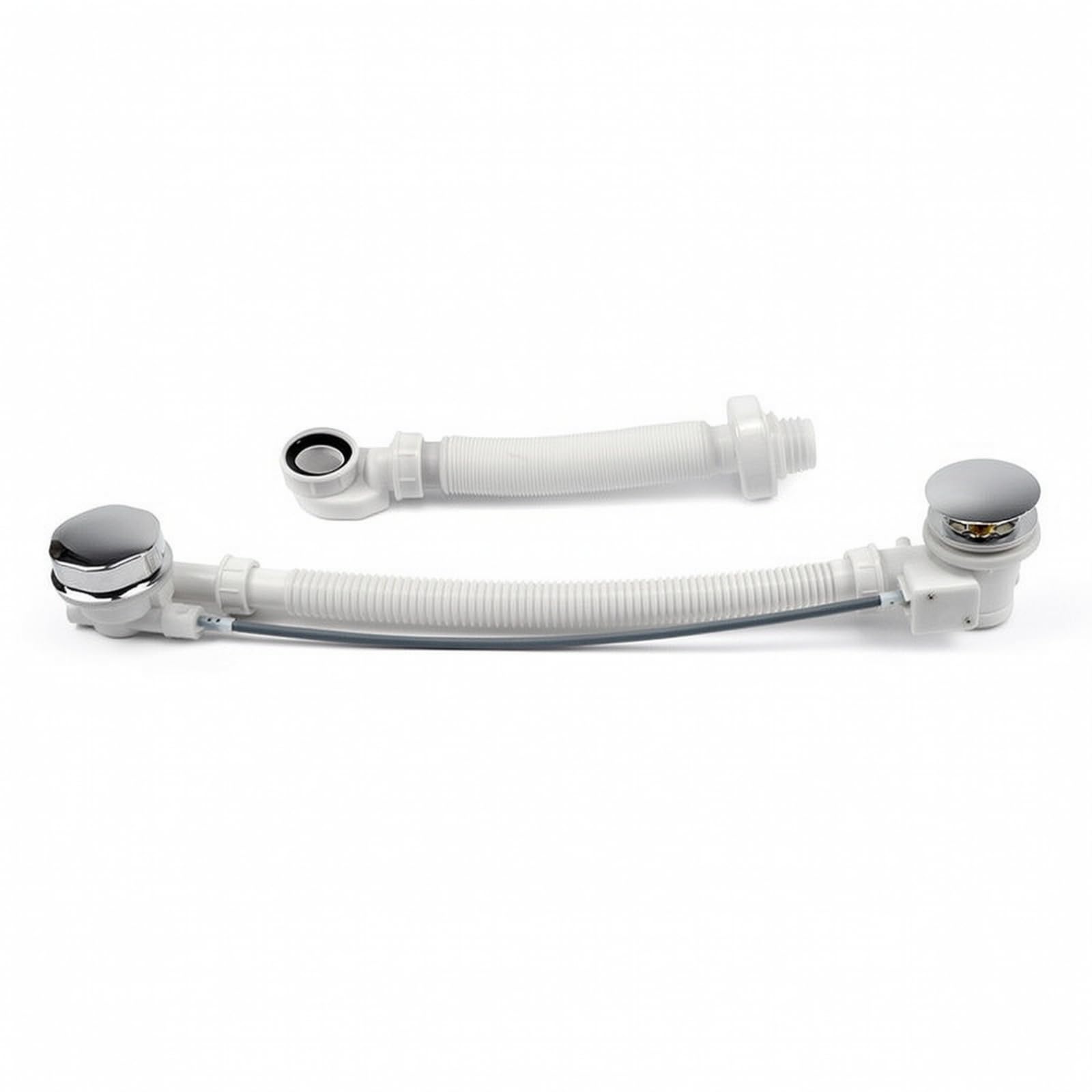 Conjunto sagüe con Rebosaro Ajustable sagüe Bañera Acabado Metálico Fontanería para Fontanería, 80 CM