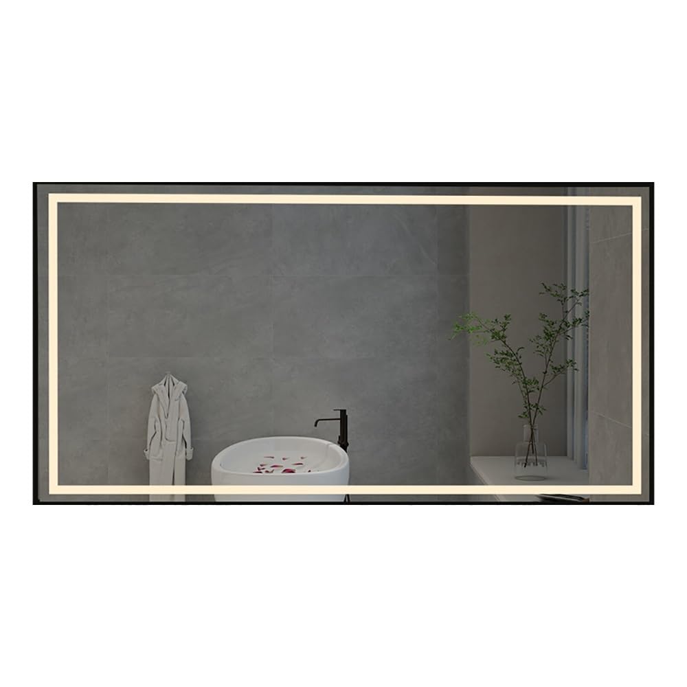 Amazon.co.jp: LED浴室鏡 ミラー 鏡 壁掛け 三色調光＆記憶機能 防湿