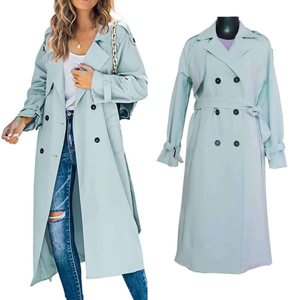 Cappotto donna Ragazze Trench Moda Lunga Giacca a vento Classico Primavera Autunno Inverno Giacca Antivento