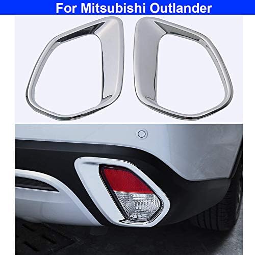 2Pcs ABS Chrome Car Rear Fog Light Lamp Cover Trim Decorate Cover for Mitsubishi Outlander 2016 2017 2018 2019 2020 2021