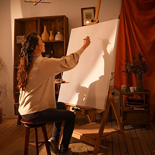 Meeden Large Studio Artist Easel, Adjustable Studio Painting Easel, Solid Beechwood H Frame Easel, Display Art Easel For Watercolor, Acrylic, Oil Painting, Adjusts To Max 88", Hold Canvas Up To 59" #TOP6