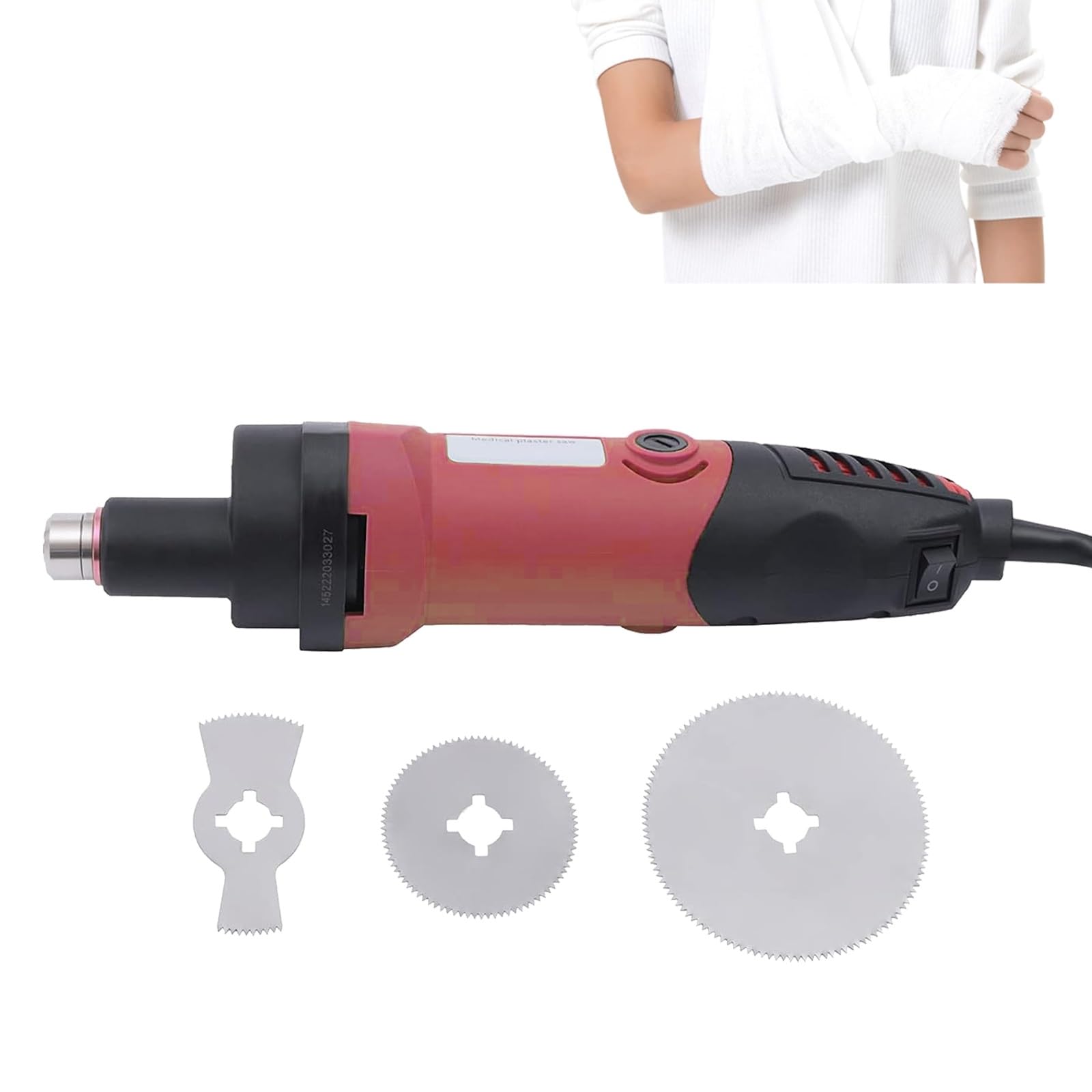 Elektrischer Gipsschneider, Aluminiumlegierung, orthopädische Säge mit 3 Klingen, medizinisches Werkzeug zum Entfernen von Gips, für Krankenhäuser und Kliniken