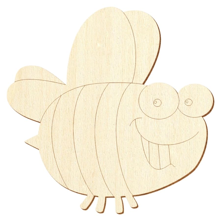 Holz Biene V5 - Deko Basteln 5-50cm, Pack mit:10 Stück, Breite:25cm breit