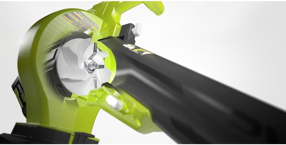 Leaf Vacuum Mulcher Power 40V Vac Attack Cordless 5.0 Ah Charger Battery, Replacement for RYOBI OEM