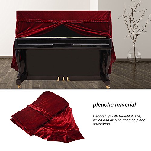 Capa antipoeira para piano vertical, acessórios de cobertura de plissado de decoração para instrumen