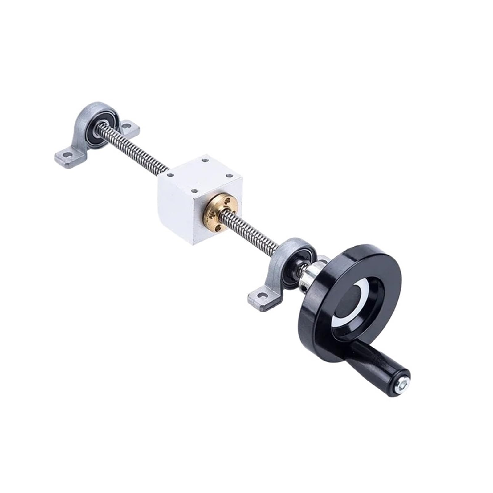 1 zestaw 550 mm drukarka 3D i śruba pociągowa T8 8 mm + mosiężna nakrętka + uchwyt łożyska KP08 + koło ręczne + uchwyt obudowy (zestaw ołowiowy 12 mm KP)