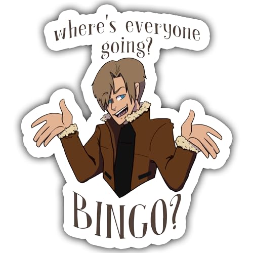3PCS Resident Evil 4 - Bingo Leon Sticker, Funny Waterproof Vinyl Sticker for Hard Hat Laptop Water Bottle Phone Case Merchandise Decor Decal Stuff Birthday Gift for Her Him Adults Kid…