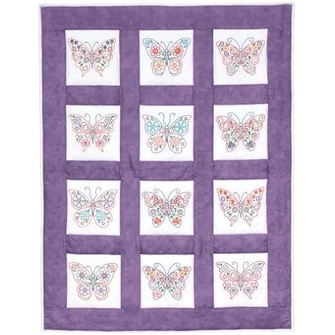 Jack Dempsey Needle Art Butterflies 9" Theme Quilt Blocks Cover