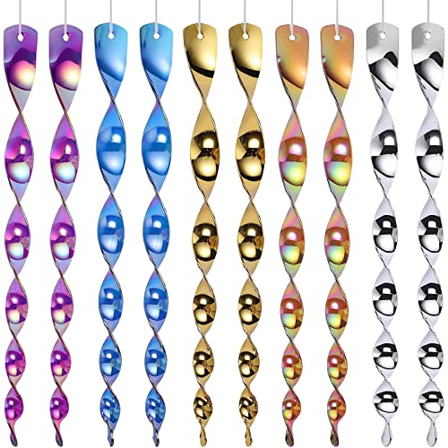 AKOFIC Lot de 10 Spirales Repulsifs Oiseaux Anti Pigeon, Répulsif Anti-Oiseaux Réfléchissant pour Oiseaux, Décoration de Jardin Balcon Répulsif pour...