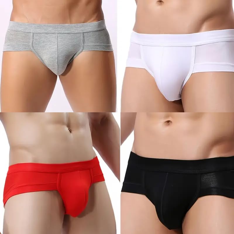 4Pcs Men'S Underwear, Comfortable Breathable Loose Briefs, for Everyday Wear