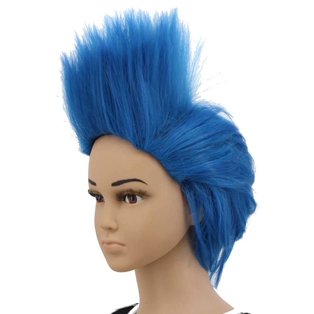yuehongShort Layered Blue Anime Cosplay Wig Halloween Costume Party Hair Wigs(Kids)