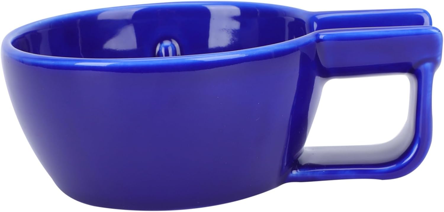 WOONEKY Ceramic Shaving Bubble Bowl for Men Large Durable Soap Foaming Vessel with Smooth Polished Edges Safe for Generation and Use
