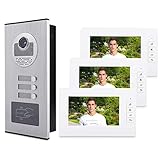 Dioche Video HD IR y de Timbre de Intercomunicación Una Cámara con Tres Monitores para...