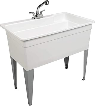 Mustee 28CF Big Tub Utilatub Combo Utility Tub, 24 x 40, White
