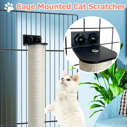 Rascador de gato montado en pared 2 piezas natural sisal miniatura 4