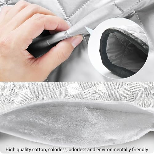 Image of Windshield Snow Cover for Ice with Magnetic Edges,65 * 50in Windscreen Frost Protector with Side Mirrors Cover,5 Layers Protection,Winter Frost Ice Guard for Car,SUV,Pickup Truck (Silver)