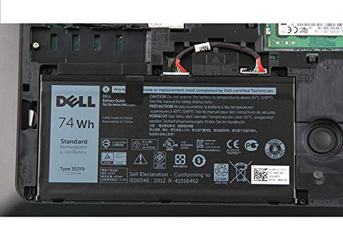 DELL 357F9 74Wh 6-Cell Rechargeable Battery For DELL Inspiron 15 5000 Gaming 5576,5577 ,Inspiron 15 7000 Gaming 7557,7559,7566,7567 Laptops ,Alternant Part Number: 357F9 71JF4 0GFJ6 071FJ4 00GFJ6 P65F