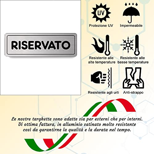 Nitek Targa riservato in Alluminio Satinato 150mm