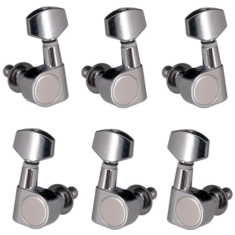 3L3R 2-Pin Guitar Tuners Machine Heads 15:1 Ratio Tuning Pegs Keys?no Screws?for Les Paul SG Style Electric acoustic Guitar (Silver 3L3R)