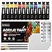 Produktbild Acrylfarben für Künstler 24pcs Acrylfarben(24 x 12 ml Tuben) +6pcs Künstlerpinsel+1pcs Mischpalette+3pcs Leinwand Perfekt für Holz, Keramik, Stoff, Ton, Glas, Rock GC-AP24 (24)