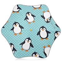 Kids Umbrella with Rounded Safety Tips, Hook Sun and Rain Umbrella for Children 4T-8 Y, 35\" Canopy, Cute Cartoon Penguins