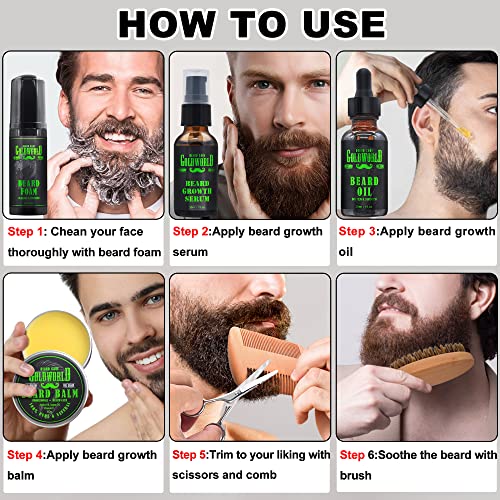 Goldworld GOLDWORLD13 Beard Kit Beard Grooming Kit W/Beard Wash/Shampoo Beard Oil Balm Brush Comb Scissor Bag E-Book Christmas Stocking Stuffers Gifts Ideas thumb #5