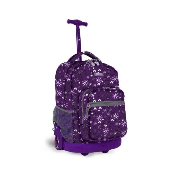 J World New York Sunrise Rolling Backpack, Garden Purple, One Size