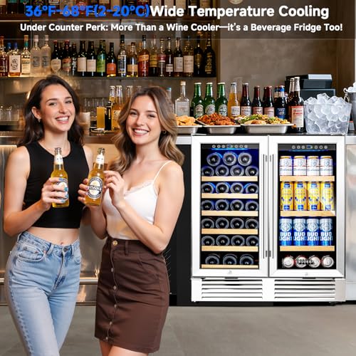 BODEGACOOLER Back Bar Cooler With 2 Glass Doors,30 Inch Wine and Beverage Refrigerator with Digital Touch,Counter Height Commercial Beverage Refrigerator, Beverage Cooler Holds 31 Bottles and 92 Cans. on Fridge.com