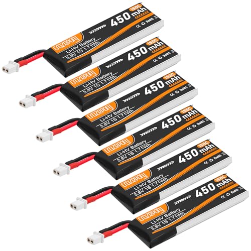 Crazepony 6pcs 1S 3.8V 150C 450mAh Lipo Battery with BT2.0