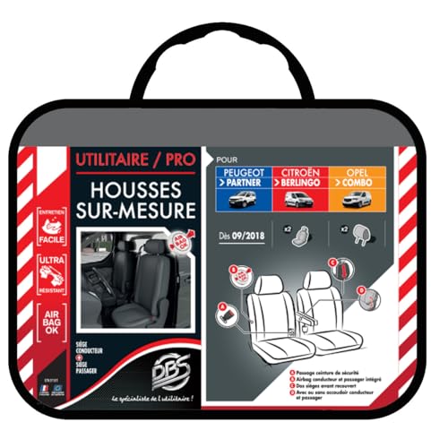 DBS 1013168 Sitzbezug für Auto/Nutzfahrzeuge, Leder, passgenau für Airbag-Isofix-1013168