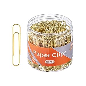 NEEWAY Goldfarbene Büroklammern, 200 Stück