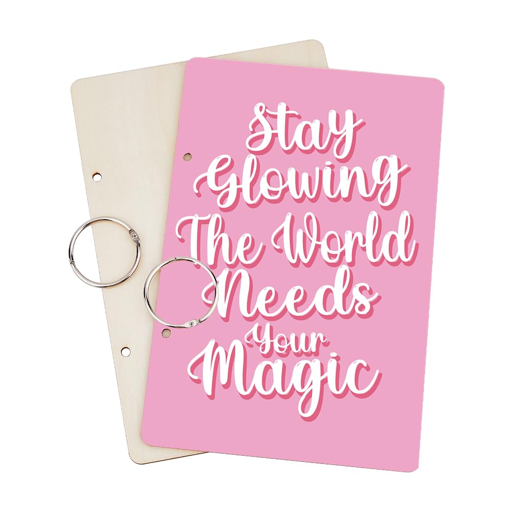 SUPERDANT Pink Simplicity Greeting Card Holder Organizer Wooden Card Keeper Binder Planning Book Pink Birthday Cards Keeper Photo Album Cover Graduation Wedding Planner Journal Keepsake Gift