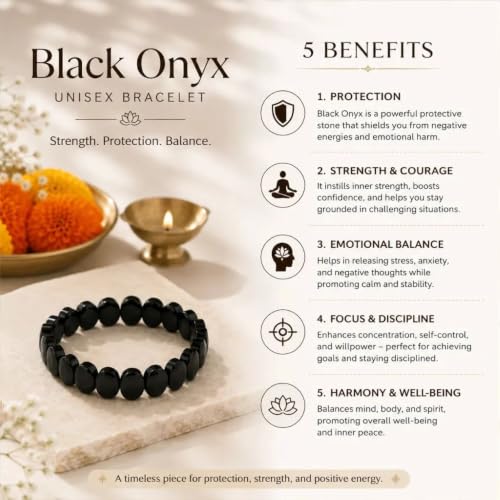 Image of Beaded Bracelet for Men & Women | Stretchable Handmade Prayer Meditation Yoga Wrist Bracelet | Stylish Everyday Wear | Free Size