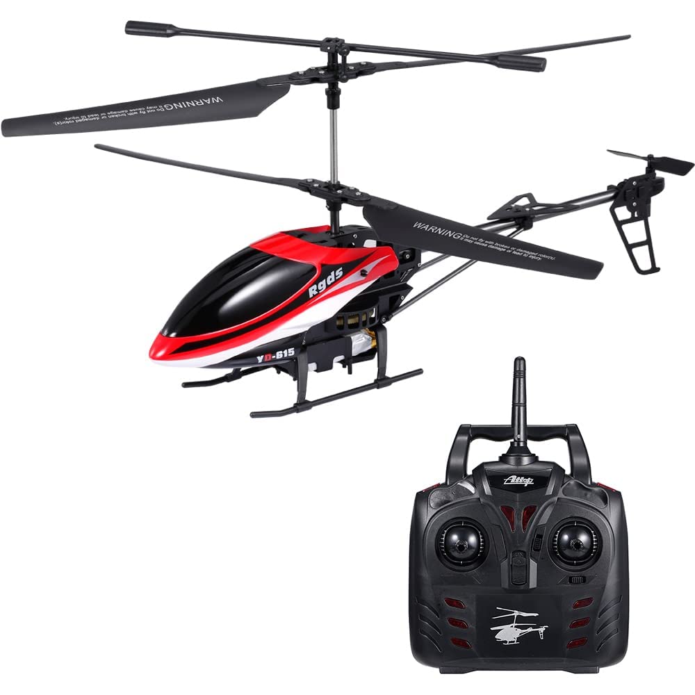 RC Helicopter, Remote Control Helicopter For Kids Ith A Drop-Resistant Body Hobby RC Airplane Gyro & LED Light 3.5 Channel Indoor Toy Gift For Boys Girls Adults (Red)