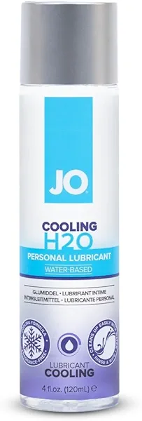 JO H₂O Cooling Lube – Water Based Cooling Personal Lubricant for Couples, Edible & Travel Size – 4 fl oz