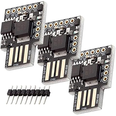 AZDelivery Compatible with ATTiny85 Digispark I2C LED Rev.3 Kickstarter 5V IIC SPI USB Development Board 6 I/O Pins Compatible With Arduino Including E-Book! (Pack of 3) Cover