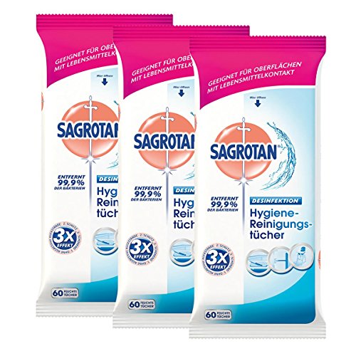 Preisvergleich Produktbild Sagrotan Hygiene-Reinigungs-Tücher Desinfektion 60 Tücher (3er Pack)