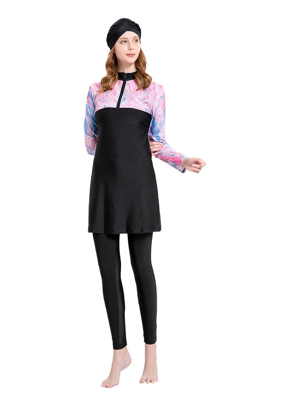 Muslim Swimsuits for Girls Modest Islamic Swimwear 3Pcs Burkini Set Bathing Suit (S,S3)