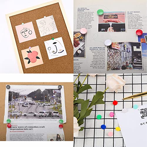 SHTGOI 100 Stück Reißzwecke Runde Reißnägel Dekorative Heftzwecken Markierungsnadeln Thumbtacks mit Kunststoffköpfen und Stahlspitzen Runde Pins Rund Stecknadeln für Fotos Kork Pinnwand Braun