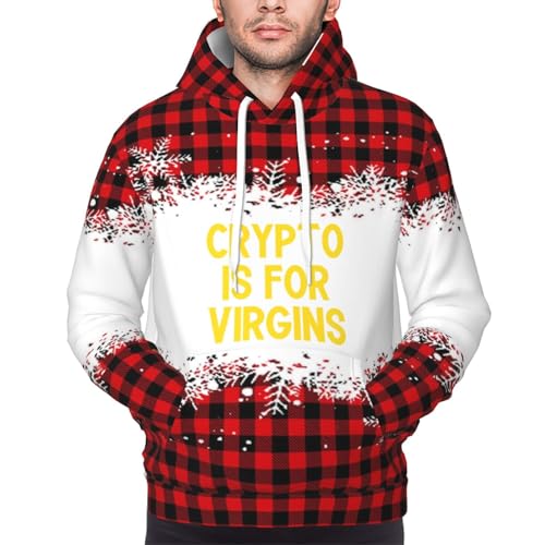 Men'S Hoodies Crypto Is For Virgins Hoody Lightweight Fleece Warm Pullover Hooded Sweatshirts, - Image 5