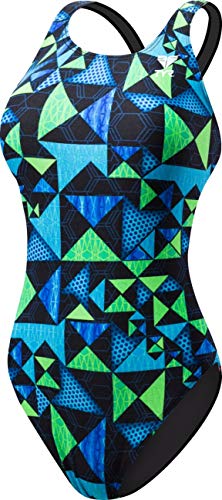TYR K Sport Competitor Kaleidoscope Maxfit Swimsuit, Blue, Size 28