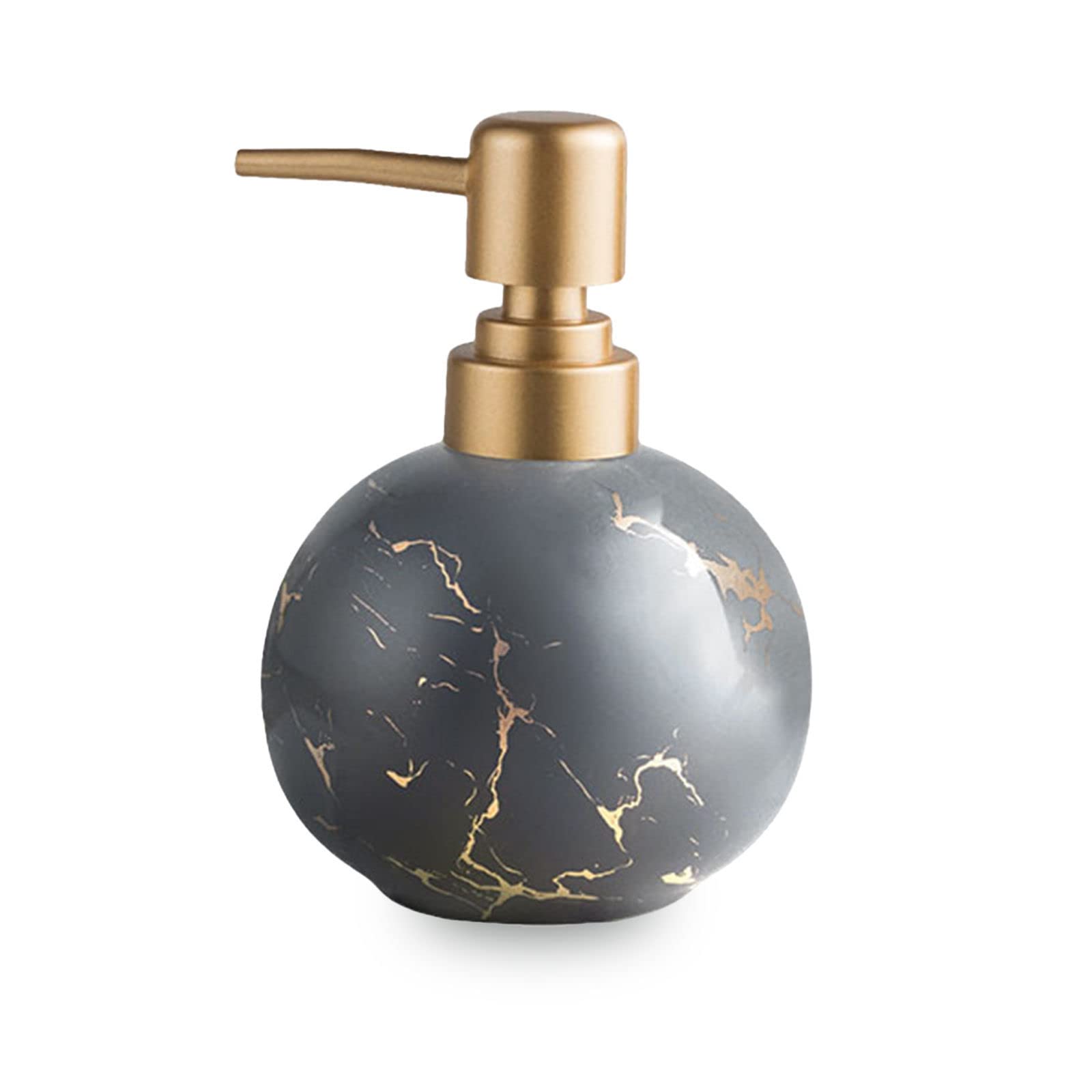 soap dispenser, Soap Dispenser,Marble Pattern Design With Pump, Refillable Lotion For Bathroom Vanity Countertop, Ceramic Shampoo Dispenser-gray-300ml/10.6oz